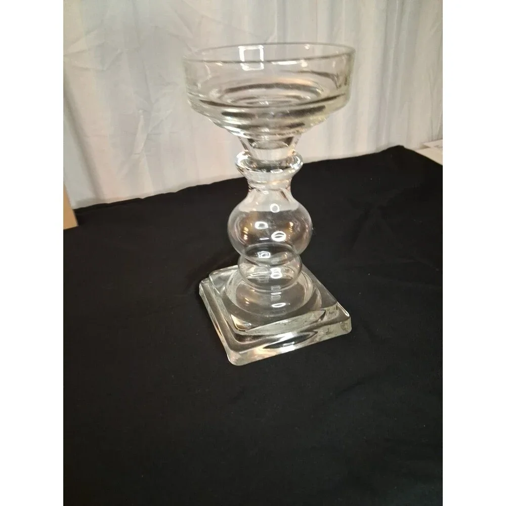 Candle Holder, Crystal Clear Glass 8